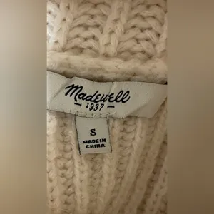 Madewell Cable Knit Cream Turtleneck Sweater thumbnail 5