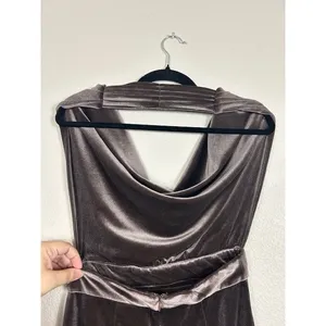 Womens Velvet‎ Cowl Neck Velvet Sleeveless Dress L Open Back Holiday New Year's thumbnail 7