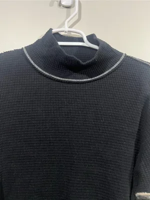 Free People Black Northern Lights Mock Neck Top Size Small thumbnail 4