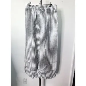 Reformation Vania Pants Blue White Striped Linen Wide Leg Elastic Waist M thumbnail 3