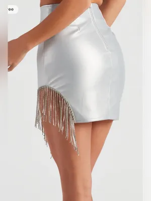 Windsor NWT Feeling Fine Rhinestone Mini Skirt Size M thumbnail 4