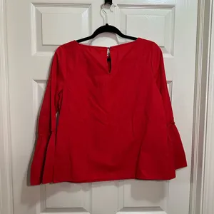Tommy Hilfiger long sleeve blouse red bell sleeve size small NWT thumbnail 2