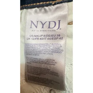 NYDJ Teresa Wide Leg Jeans Womens 8 Blue Excellent Cuffed Lift Tuck High Rise thumbnail 6