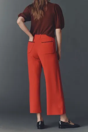 Maeve Colette Sweater Knit High-Rise Wide-Leg Cropped Pants, Size XXSP thumbnail 6