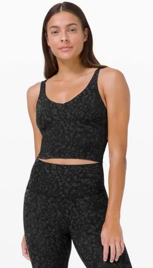 Lululemon Align Tank Top Wild Thing Camo Black Nulu Cropped Built-in Bra Yoga 12 thumbnail 1
