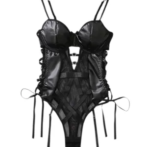 Black Strappy Lingerie Bodysuit NWT Size M thumbnail 6