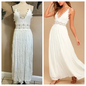 NWOT Lulus This is Love White Lace Maxi Dress size Large thumbnail 2