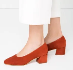 Zara Mary Jane Suede Block Heel thumbnail 1