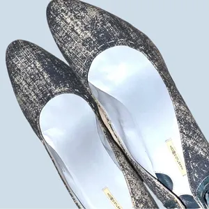 Max studio very nice quality gray denim fabric heels! thumbnail 6