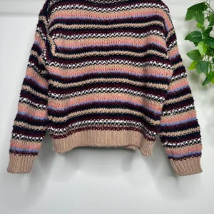 Anthropologie Elsamanda Striped Chunky Knit Alpaca Wool Blend Sweater M Medium thumbnail 7