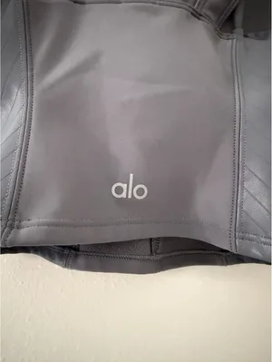 Alo Yoga Airlift Winter Warm Mob Wife Faux Leather Cropped Supermoto Tank small thumbnail 10