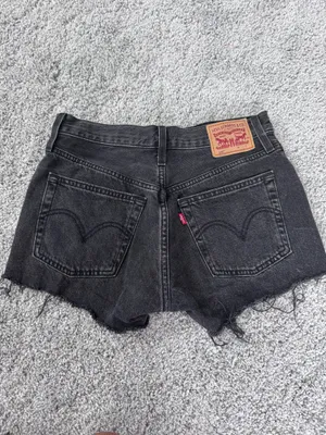 Levi's black Jean shorts Size 24 So cute on just too small for me:( thumbnail 2