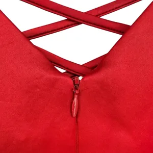 NWT Nanette Lepore Women's Scarlet Red Lace Up V-Neck Satin Sheath Dress Size 4 thumbnail 10