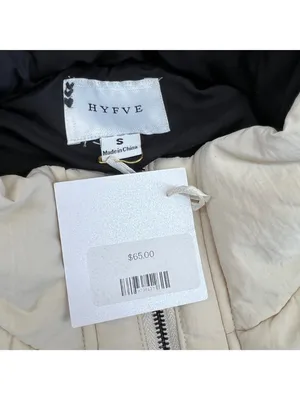 Hyfve Two-Tone Sherpa Fleece Nylon Vest Half Zipper Black Cream Size Small NWT thumbnail 8