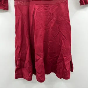 Lulus Yes‎ to the Mesh Wine Red Half Sleeve Skater Mini Dress Size S thumbnail 5