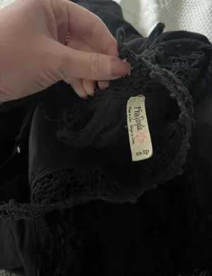 Free People Black Lace Halter Neck Floral Pattern Sleeveless Maxi Dress thumbnail 2