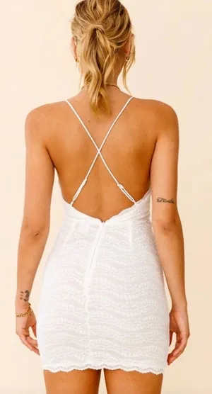 Selfie Leslie White Lace Dress thumbnail 2