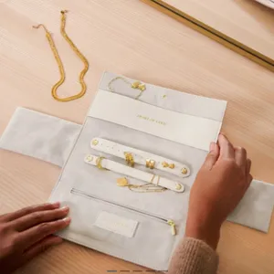 Katie loxton Jewellery Roll in off white thumbnail 6