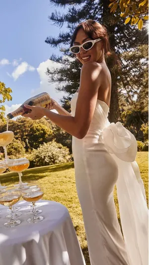 Selfie Leslie Always And Forever Bow Back Midi Dress White thumbnail 1