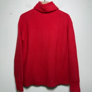 J. Crew Women Sweater Medium‎ Red Turtleneck Ribbed Knit Side Slit Long Sleeve thumbnail 4