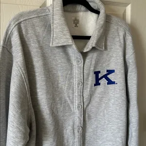 Kentucky Wildcats Game Day Couture Gray/Blue Fleece Button Down Shirt Sz Med‎ thumbnail 10