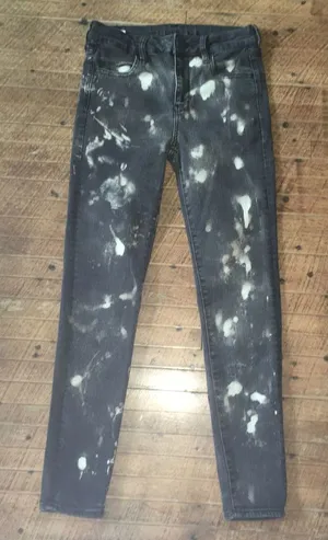 American Eagle black acid wash size 8 hi-rise mom jeans jeggings thumbnail 1