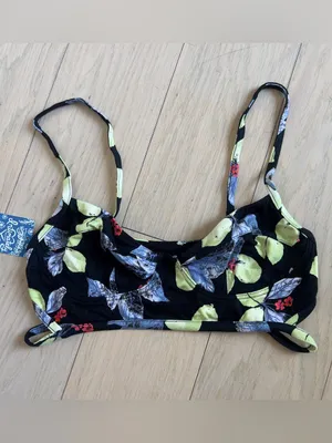 Free People Winona Floral Bra in Black Combo NWT thumbnail 3