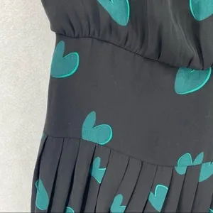 LOFT Heart Print Chiffon Pleated Sleeveless‎ Dress thumbnail 4