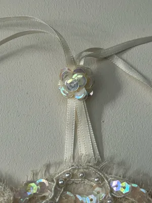 Sherry Et Cie Embellished Ivory Beaded Lace Drawstring Wedding Money Party Bag thumbnail 3