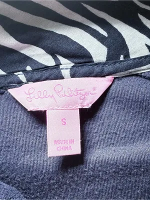 LILLY PULITZER Fleece Sweater Jacket Women Small Blue Full Zip Pockets Stretch thumbnail 3