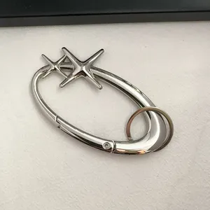 Star Car Keychain for Men Women Oval Design Carabiner Keychain Bag Charm thumbnail 2