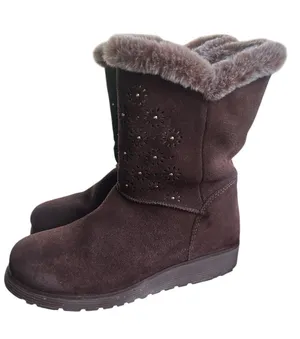 Skechers keepsake eyelet cut brown suede chelsea boots size 8 ladies boho chic thumbnail 1