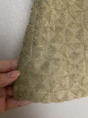 Avec Les Filles Textured Button Down Shirt S Triangle Terrycloth Olive Cover Up thumbnail 5