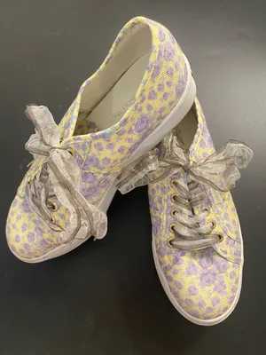 Superga x LoveShackFancy 2790 Platform Sneakers Yellow Purple Floral Lace 40 (9) thumbnail 2
