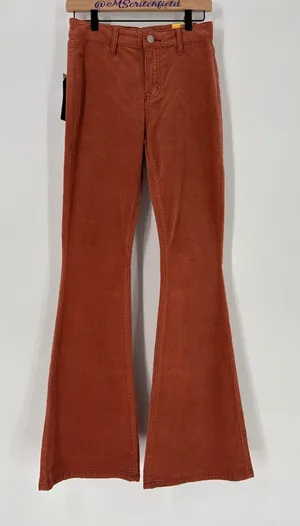 Rock & Roll high row rust corduroy high row button flare new 28 x 34 thumbnail 1