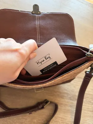 Myra Bags Ridge Morning Glory Leather and Hairon Crossbody thumbnail 8