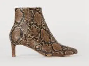 H&M Faux Snake Skin Booties thumbnail 1