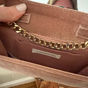 Anthropologie Velvet Mini Bag with Gold Chain thumbnail 4
