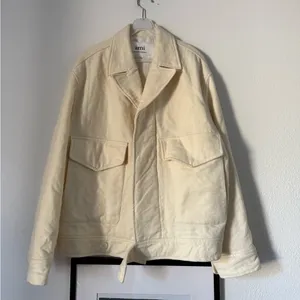 Ami Cream Utility virgin wool Pocket Jacket thumbnail 4