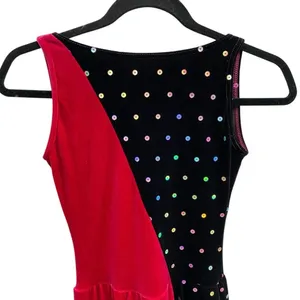 Vintage Y2K Star Styled Velvet Sequin Dance Costume Leotard Dress Adult S thumbnail 4