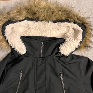 NUVANO Womens Black Faux Fur Hood Parka Winter Jacket Coat Size M‎ thumbnail 2