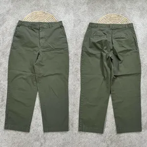 GAP Women’s Everyday Mid Rise Straight Up Khakis Pants in Army Jacket Green 10 thumbnail 3