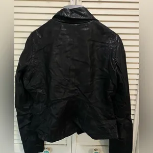 Black Rivet‎ Leather Jacket Zip Up size Large pockets NWOT thumbnail 3
