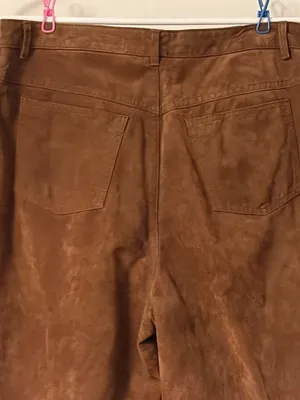 Bushwacker VTG 100% genuine leather pants brown high rise straight leg classic thumbnail 5