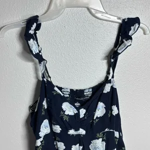 Abercrombie &‎ Fitch Women Casual Preppy Navy Blue Floral top Blouse size Small thumbnail 3