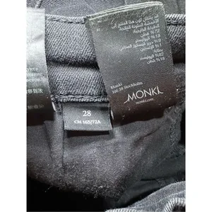 MONKi womens black high rise‎ jean shorts sz 28 thumbnail 3