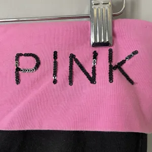 Vintage y2k 2000's Victoria's Secret PINK Fold Over Logo Flare Leggings Small thumbnail 6