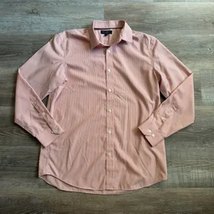 Banana Republic Orange Striped Button Down Shirt L thumbnail 2