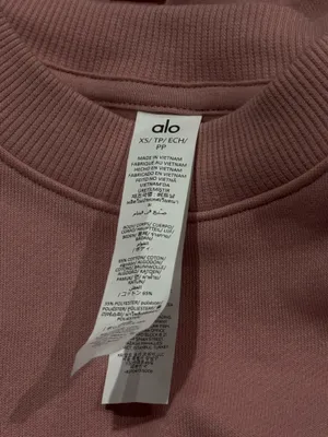 Alo Cropped Accolade Crewneck Sweatshirt Candy Heart Pink Women’s XS thumbnail 5
