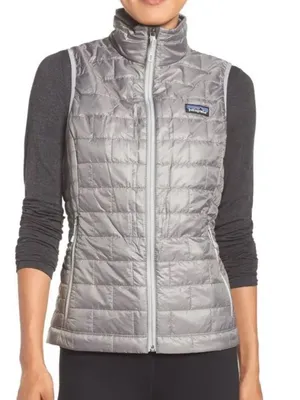 Patagonia Nano Puff Vest Women’s Small Gray Primaloft‎ Quilted Size Small thumbnail 1